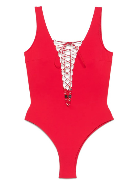  Noire Swimwear Lace-up Swimsuit - Red 