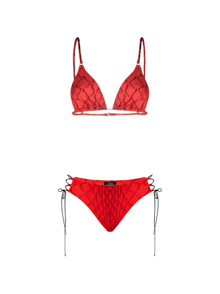  Noire Swimwear Red Snake Tie-side Bikini 