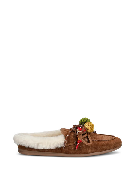  Nokwol Coco Pompom Slippers - Brown 