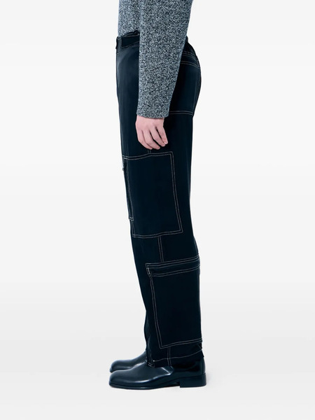  Nòmarythm Textile T.d. Satin Topstitched Trousers - Black 