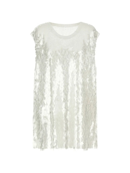  Norma Kamali Boyfriend Sequin Top - White 