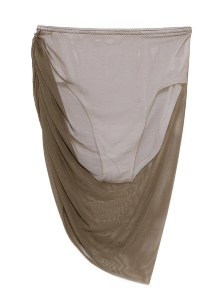  Norma Kamali Diana Draped Mesh Mini Skirt - Green 