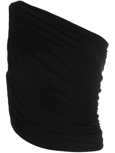  Norma Kamali Diana Ruched One-shoulder Top - Black 