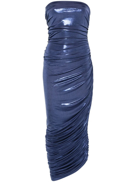  Norma Kamali Diana Strapless Gown - Blue 