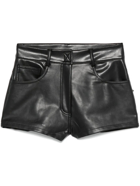  Norma Kamali Faux-leather Mini Shorts - Black 