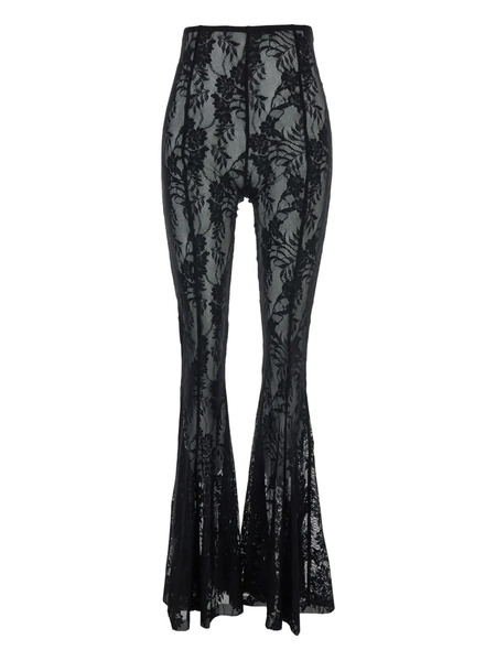  Norma Kamali Floral-lace Trousers - Black 