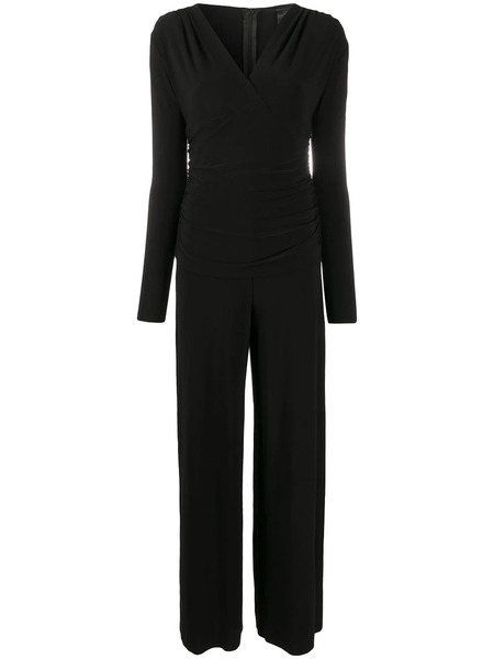  Norma Kamali Gathered Wrap-front Jumpsuit - Black 