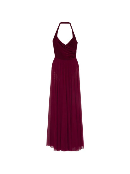  Norma Kamali Halter Draped Maxi Dress - Red 