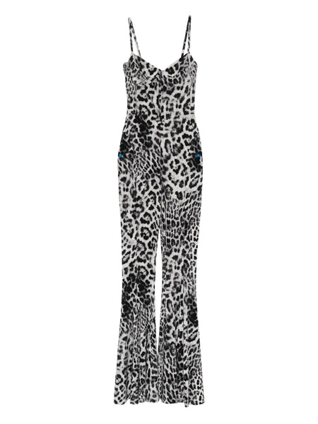  Norma Kamali Leopard-print Jumpsuit - Black 