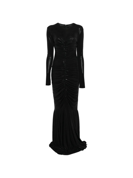  Norma Kamali Long-sleeve Ruched Maxi Dress - Black 