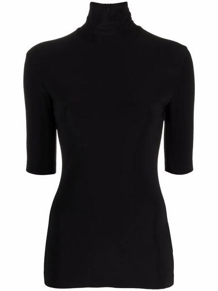  Norma Kamali Roll-neck Knitted Top - Black 