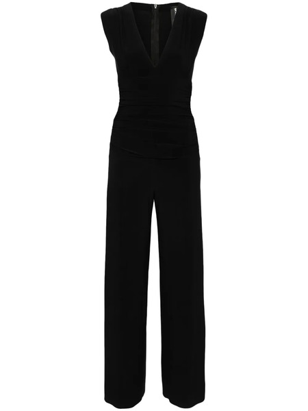  Norma Kamali Ruched V-neck Jumpsuit - Black 