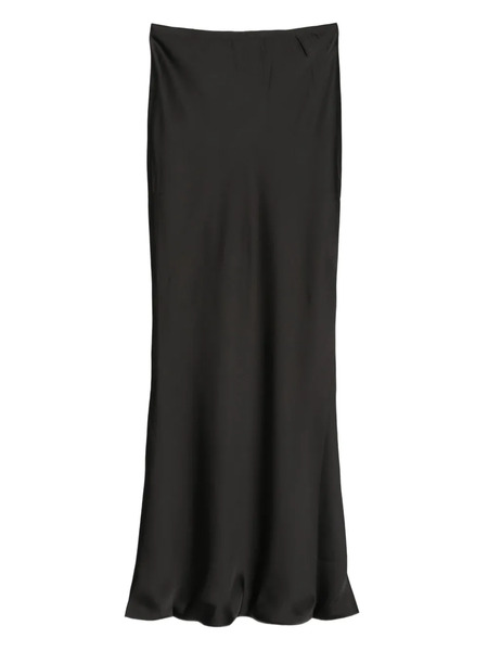  Norma Kamali Satin-finish Midi Skirt - Black 
