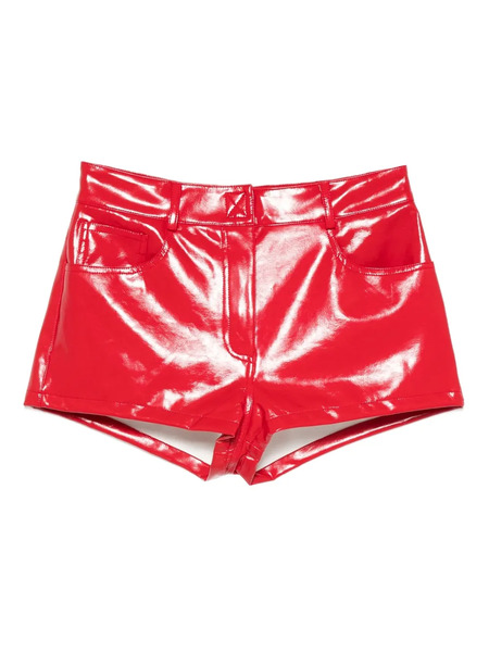  Norma Kamali Shine-finish Shorts - Red 