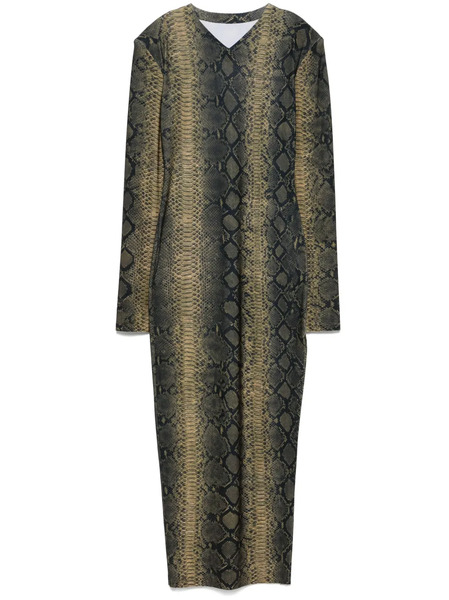  Norma Kamali Snake-print Maxi Dress - Green 