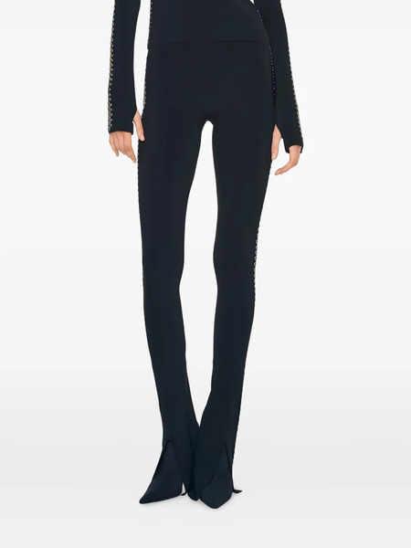  Norma Kamali Stud-embellished Flared Leggings - Black 