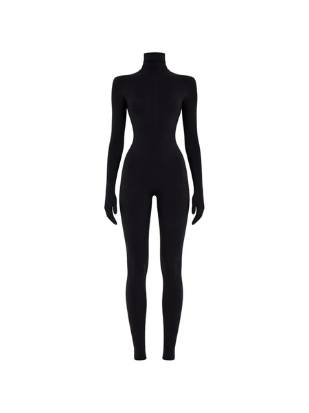  Norma Kamali Turtleneck Long-sleeved Jumpsuit - Black 