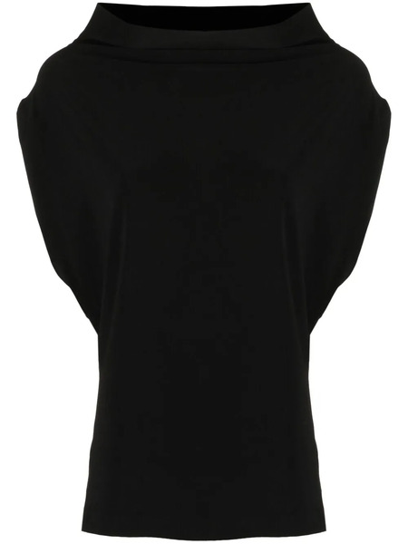  Norma Kamali Wide-neck Sleeveless Top - Black 