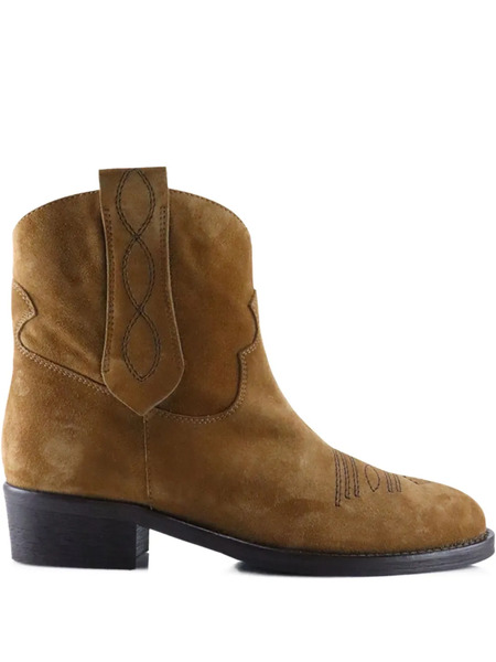  Notabene Anne Suede Western Ankle Boots - Brown 