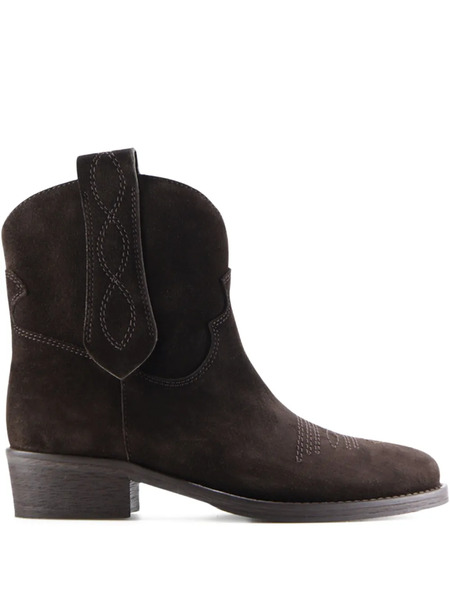  Notabene Anne Suede Western Ankle Boots - Brown 