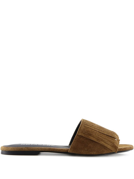  Notabene Féline Fringed Slide Sandals - Brown 