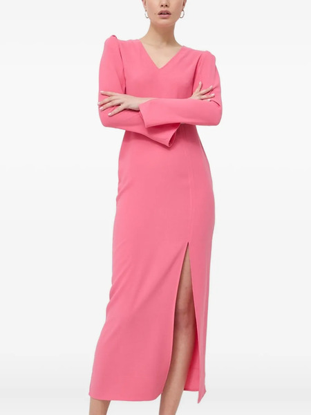  Notes Du Nord Cut-out Long-sleeve Midi Dress - Pink 