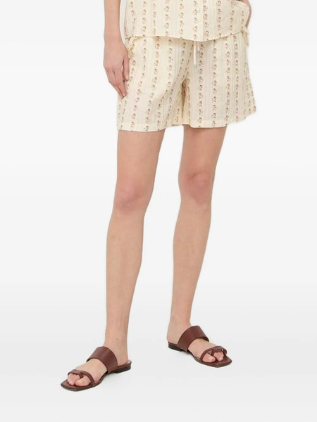  Notes Du Nord Floral-print Ruffled Shorts - Neutrals 