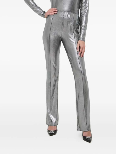  Notes Du Nord Metallic-ribbed Trousers - Grey 