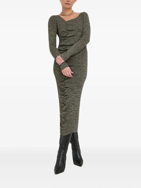  Notes Du Nord Square-neck Ribbed Midi Dress - Green 