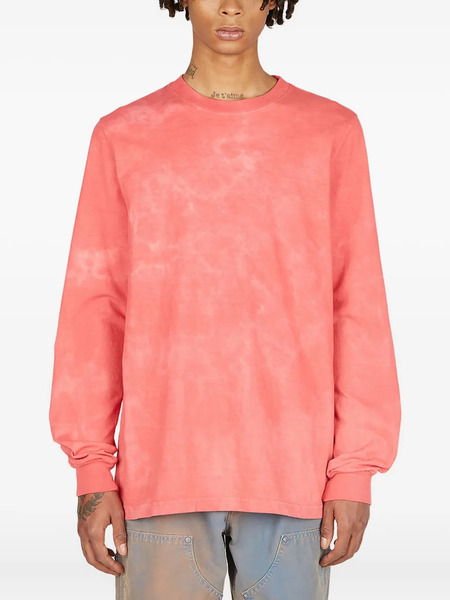  Notsonormal Washed Long-sleeve Crew Neck T-shirt - Red 