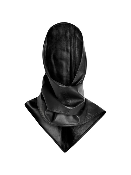  Nour Hammour Leather Balaclava - Black 