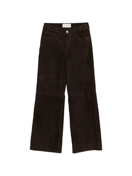  Nour Hammour Milo Suede Trousers - Brown 