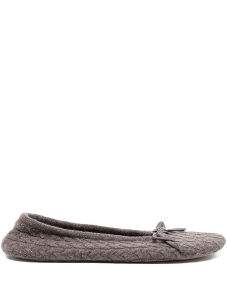  N.peal Cable Knit Slippers - Brown 