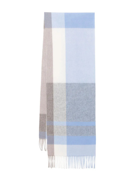  N.peal Cashmere Checked Scarf - Blue 