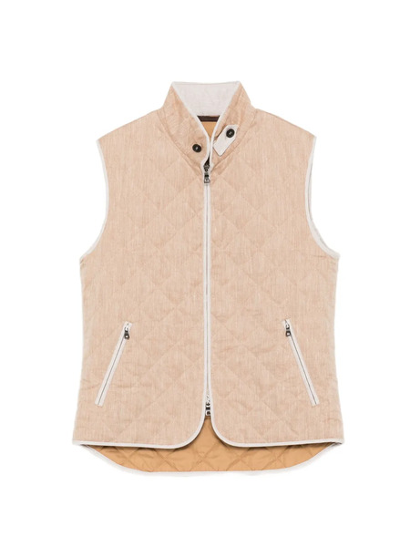  N.peal Diamond Stand-up Collar Gilet - Neutrals 