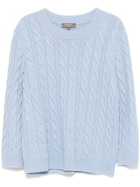  N.peal Emilia Cable Round Neck Jumper - Blue 