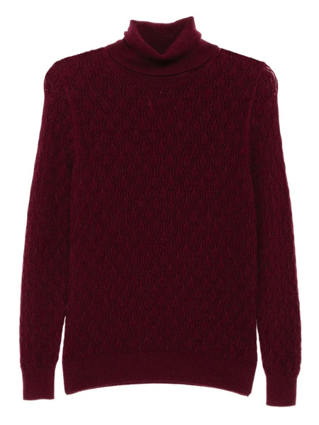  N.peal Lace Stitch Sweater - Red 