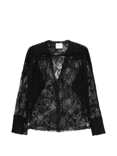  Nude Lace Blouse - Black 
