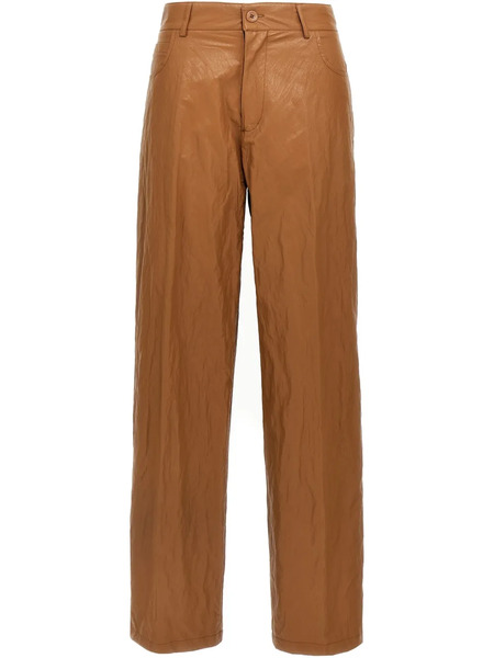  Nude Leather-effect Trousers - Brown 