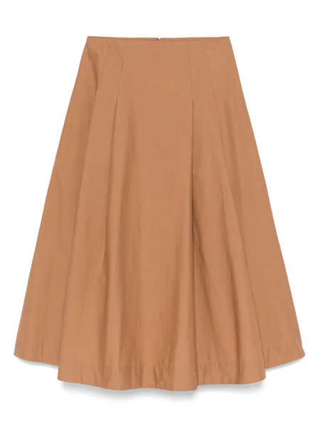  Nude Pleat-detail Midi Skirt - Brown 
