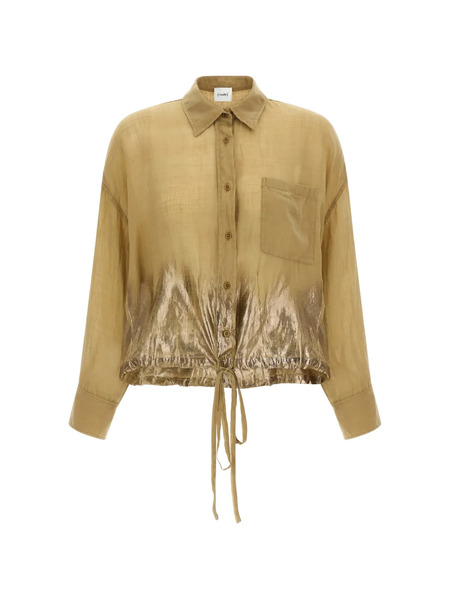  Nude Pocket Drawstring Shirt - Brown 