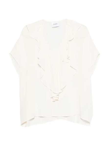  Nude Ruffled Blouse - White 
