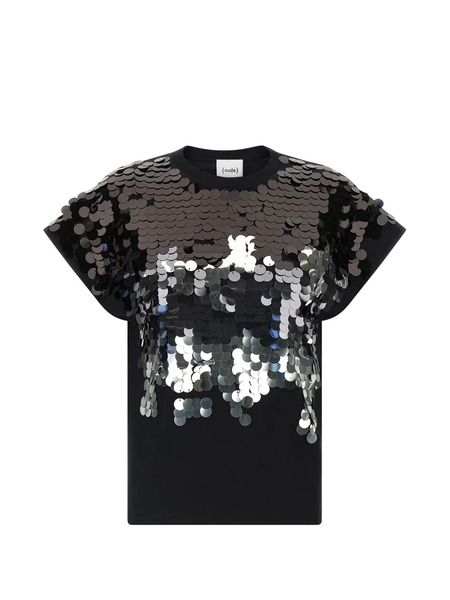  Nude Sequin T-shirt - Black 