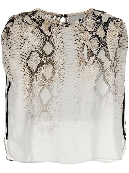 Nude Snake-print Blouse - Neutrals 