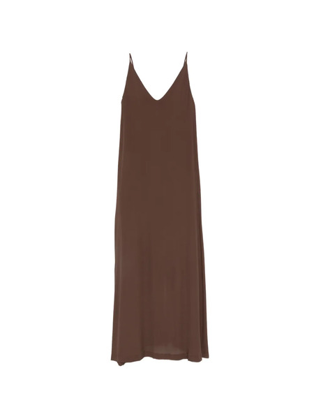  Nude V-neck Slip Maxi Dress - Brown 