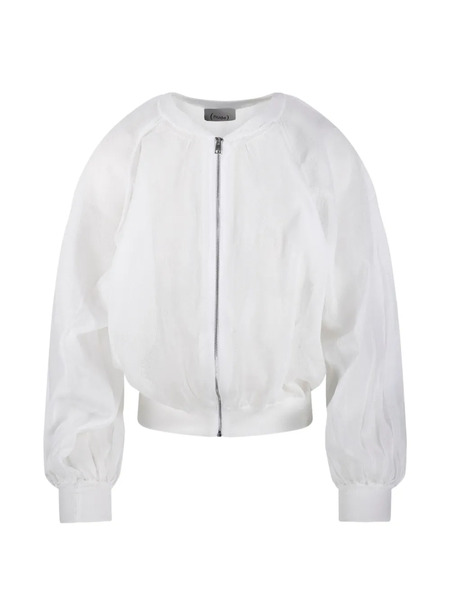  Nude Zip-up Bomber Jacket - White 