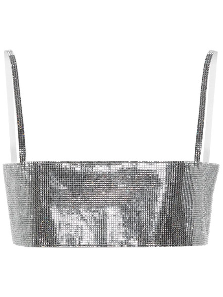  Nuè Mirror Rhinestone-embellished Crop Top - Grey 
