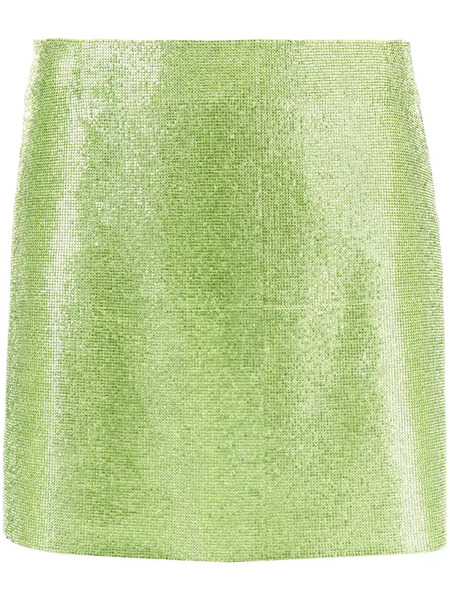  Nuè Rhinestone-embellished Silk Mini Skirt - Green 