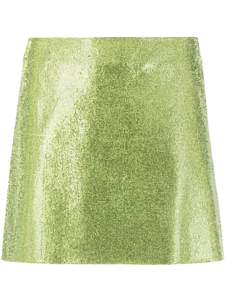  Nuè Rhinestone-embellished Silk Mini Skirt - Green 