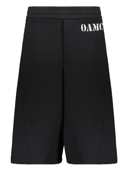  Oamc Drawstring-waist Logo Shorts - Black 